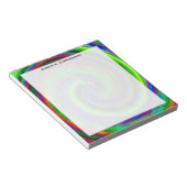 モノグラムグランジモダンスパイラルレインボー絞り染め ノートパッド (アングル)