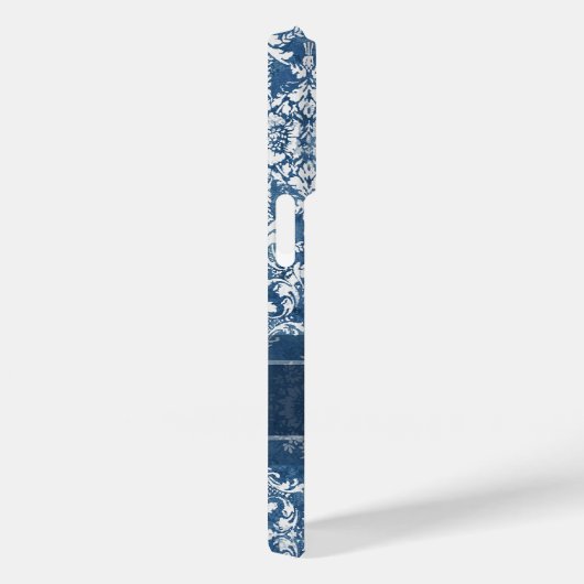 モノグラムグランジ付サファイアダマスクパターン Case-Mate iPhoneケース (裏面 / 右)