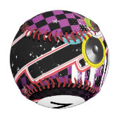 モノグラムグランジ背景 野球ボール (裏面)