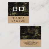 モノグラムグランジ金ゴールド幾何学自然 スクエア名刺 (正面/裏面)