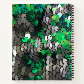 モノグラムグリッターグレー緑のシークインガーリーズスパークル ノートブック (裏面)