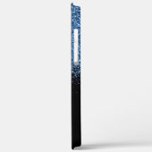 モノグラムグリッターフェージング書名ブルー Case-Mate iPhoneケース (裏面 / 左)