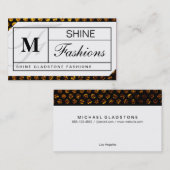 モノグラムグリッド（ゴールドフレークドット） 名刺 (正面/裏面)