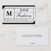 モノグラムグリッド（銀） 名刺 (正面/裏面)