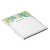 モノグラムグリーナリーユーカリ葉オリーブ ノートパッド (アングル)