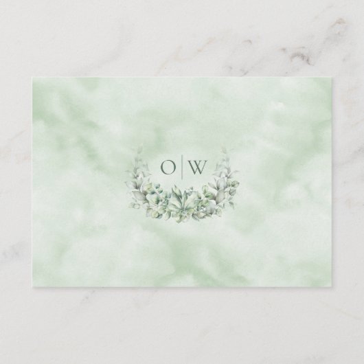 モノグラムグリーナリー水の色の結婚披露宴 エンクロージャーカード (裏面)