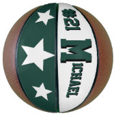 モノグラムグリーンとホワイト バスケットボール (縦)