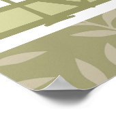 モノグラムグリーンウォールアートキャンバス ポスター (角)