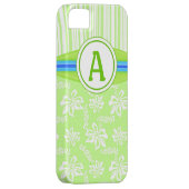 モノグラムグリーンハイビスカス&サーフボードiPhone 5ケース Case-Mate iPhoneケース (裏面/右)