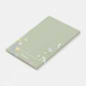 モノグラムグリーンフローラバタフライボタニックコテージ ポストイット (アングル)