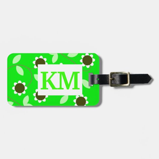 モノグラムグリーンフローラ ラゲッジタグ (正面横)