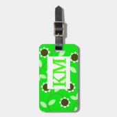 モノグラムグリーンフローラ ラゲッジタグ (正面縦)