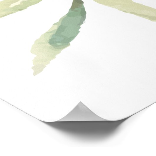 モノグラムグリーンブライダルシャワーウェルカムサイン ポスター (角)