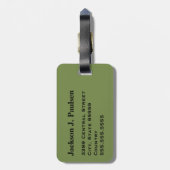 モノグラムグリーンブラウンブラック迷彩柄カモフラージュ ラゲッジタグ (裏面縦)