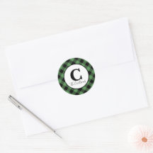 モノグラムグリーンブラックバッファロープレイドクリスマス