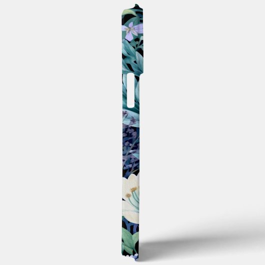 モノグラムグリーンブルーパープルホワイトフローラ緑 Case-Mate iPhoneケース (裏面 / 右)