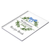 モノグラムグリーンリースファミリー名レシピバインダー ノートブック (左側)