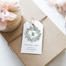 モノグラムグリーンリースベビーシャワーありがとう