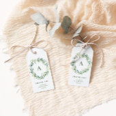 モノグラムグリーンリースベビーシャワーありがとう ギフトタグ