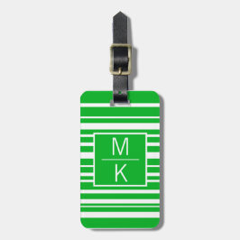 モノグラムグリーン不ストライプの均等GLスクエアスプリッター ラゲッジタグ