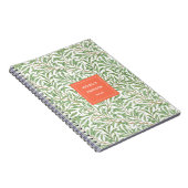 モノグラムグリーン植物模様グリーンオレンジ ノートブック (右側)