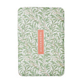 モノグラムグリーン植物模様グリーンオレンジ バスマット (正面縦)
