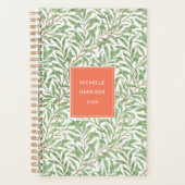 モノグラムグリーン植物模様グリーンオレンジ プランナー手帳 (正面)