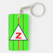 モノグラムグリーン赤ストライプ キーホルダー (裏面)