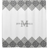 モノグラムグリーン鍵モチーフ シャワーカーテン (正面)