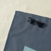 モノグラムグレイパーソナライズされたブルー ビーチタオル (インサイチュ)