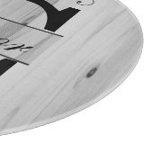 モノグラムグレイフェイクブッチャーブロックウッド | DIY文字 カッティングボード (角)