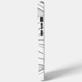 モノグラムグレイモダンデイジーメダリオンパターン Case-Mate iPhoneケース (裏面 / 左)