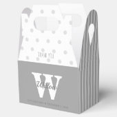 モノグラムグレイ水玉模様ストライプズゲーブルビーフボックス フェイバーボックス (オープン)