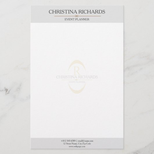 モノグラムグレモダンイエレガントビジネス 便箋 (正面)