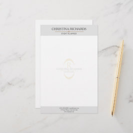 モノグラムグレモダンイエレガントビジネス 便箋