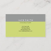 モノグラムグレーとグリーンモダン名刺 名刺 (裏面)
