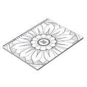 モノグラムグレーとピンクモダンメダリオンパターン ノートブック (左側)