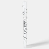 モノグラムグレーとピンクモダンメダリオンパターン Case-Mate iPhoneケース (裏面 / 左)