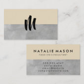 モノグラムグレーとベージュ 名刺 (正面/裏面)