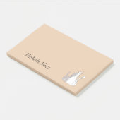 モノグラムグレーと白の虎猫キティ猫 ポストイット (アングル)