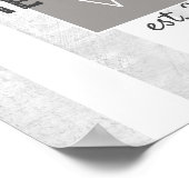 モノグラムグレーをパーソナライズするためのカスタムウェルカムポスター ポスター (角)