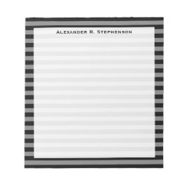 モノグラムグレーアンドブラックストライプ ノートパッド