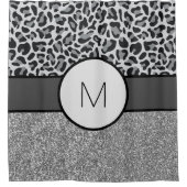 モノグラムグレーグレーシャワーカーテンバスカーテン シャワーカーテン (正面)