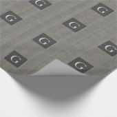 モノグラムグレーツイードグロムスマン結婚のギフト ラッピングペーパー (角)