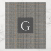 モノグラムグレーツイードグロムスマン結婚のギフト ワインラベル (シングルラベル)