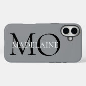 モノグラムグレーブラックパーソナル Case-Mate iPhoneケース (裏面 (横))