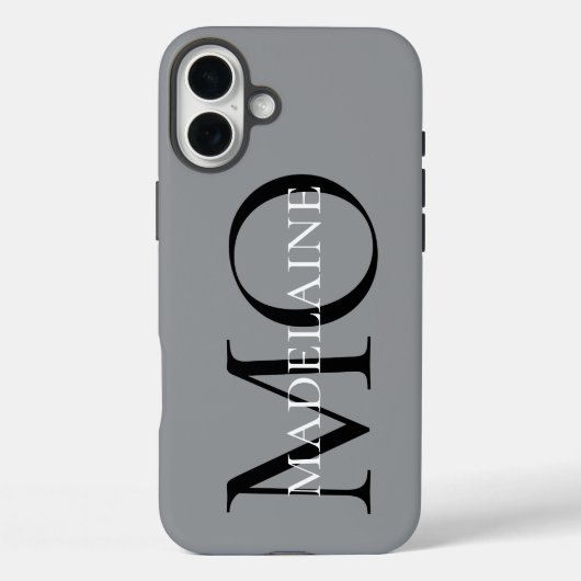 モノグラムグレーブラックパーソナル Case-Mate iPhoneケース (裏面)