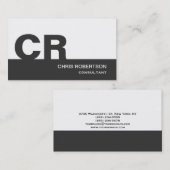 モノグラムグレーホワイトコンサルタントの名刺 名刺 (正面/裏面)