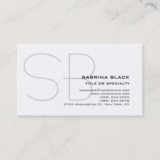 モノグラムグレーホワイトコンサルタントの名刺 名刺 (正面)