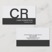 モノグラムグレーホワイトコンサルタントの名刺 名刺 (正面/裏面)